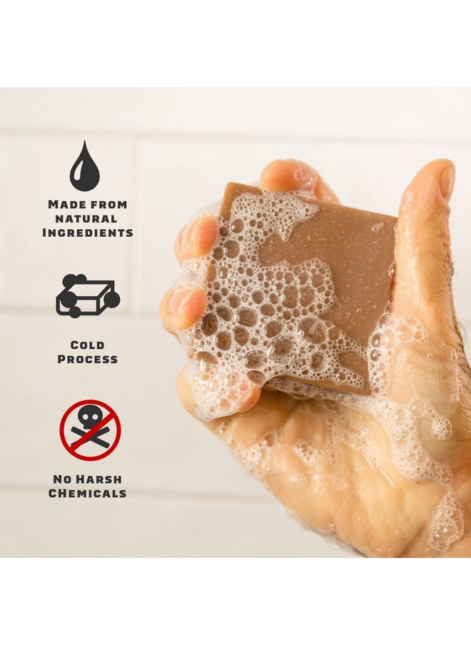Basic Squatch Forest Pack - Pine Tar And Birchwood Breeze - Handmade Bar Soap With Organic Oils, Soap Gripper And Saver