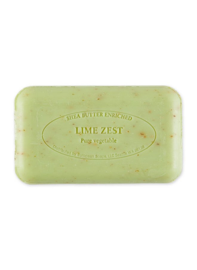 Artisanal Soap Bar, Natural French Skincare, Enriched With Organic Shea Butter, Quad Milled For Rich, Smooth & Moisturizing Lather, Lime Zest, 5.3 Ounce