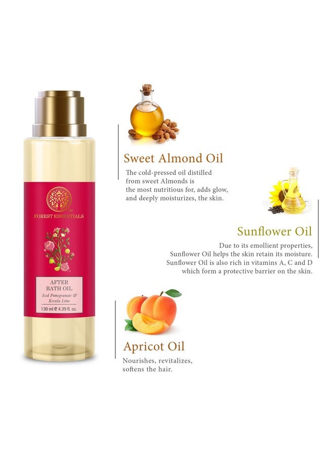 After Bath Oil Iced Pomegranate & Kerala Lime | Ayurvedic Scented Natural After Shower Oil | For Nourished & Moisturised Skin