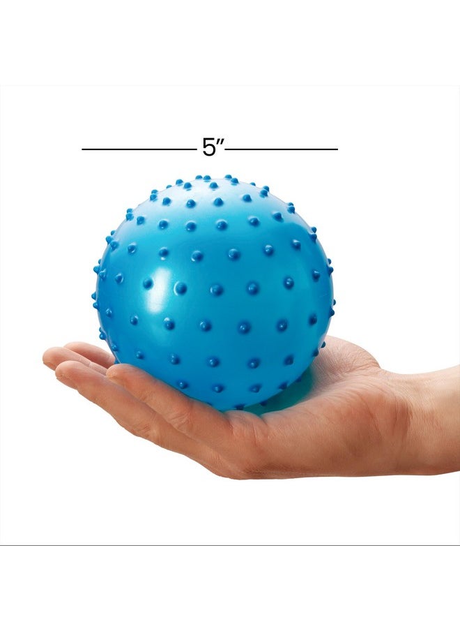 Mini Knobby Balls - (Pack Of 12) Bulk 5 Inch Sensory Balls And Spiky Massage Stress Balls With Pump, Fun Bouncy Ball Party Favors