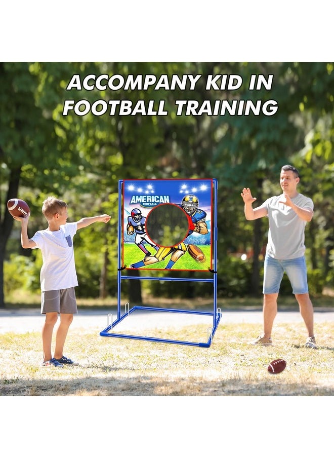 Football Toss Target Games With 4 Inflatable Footballs - Indoor Outdoor Backyard Throwing Sport Toy For Kids, Football Passing Targets Party Game For Boys Girls And Family Fun Play