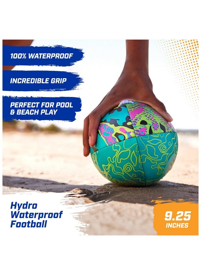 Hydro Waterproof Football, Outdoor Games For Adults And Kids, Swimming Pool Accessories And Pool Party Games,9.25 Inches, Blue