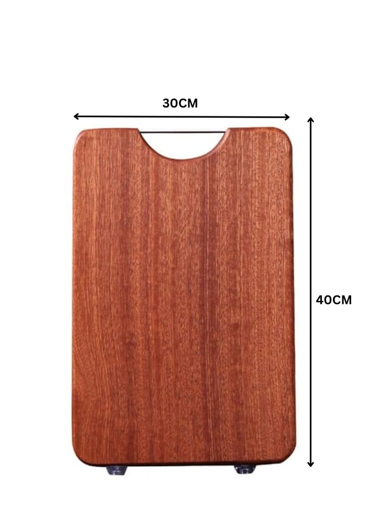 Liying Rectangular Wood Cutting Board One Piece, No Glue Non Toxic, All Whole Single Wood Butcher Block Thick Hard Wood Heavy Duty Edge Grain (40x30cm)