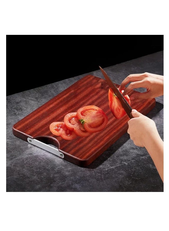 Liying Rectangular Wood Cutting Board One Piece, No Glue Non Toxic, All Whole Single Wood Butcher Block Thick Hard Wood Heavy Duty Edge Grain (40x30cm)