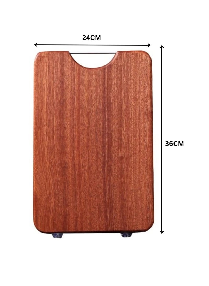 Liying Square Wood Cutting Board One Piece, No Glue Non Toxic, All Whole Single Wood Butcher Block Thick Hard Wood Heavy Duty Edge Grain (36x24cm)