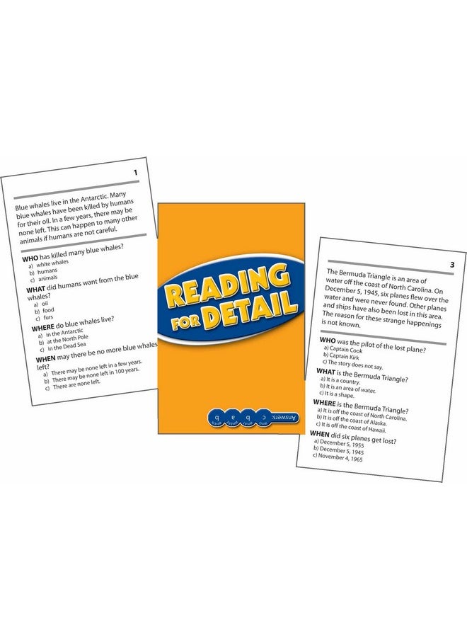 Reading For Detail Practice Cards, Levels 3.5-5.0,Blue