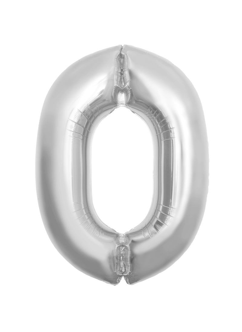 Silver Foil Balloon Number 0 52