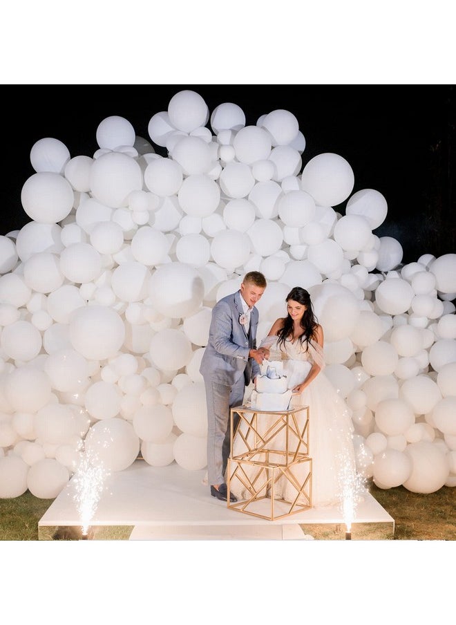 White Balloons Different Sizes 105Pcs 5/10/12/18 Inch For Garland Arch, Party Latex Balloons For Happy New Year Decorations 2024 Birthday Party Wedding Anniversary Baby Shower Party Decoration
