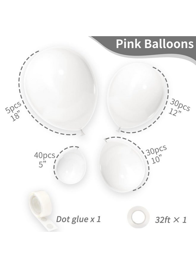 White Balloons Different Sizes 105Pcs 5/10/12/18 Inch For Garland Arch, Party Latex Balloons For Happy New Year Decorations 2024 Birthday Party Wedding Anniversary Baby Shower Party Decoration