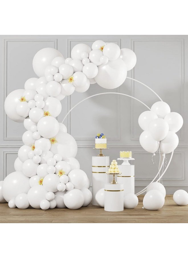 White Balloons Different Sizes 105Pcs 5/10/12/18 Inch For Garland Arch, Party Latex Balloons For Happy New Year Decorations 2024 Birthday Party Wedding Anniversary Baby Shower Party Decoration