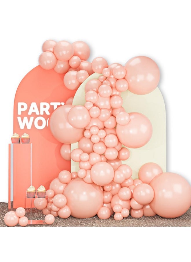 Pastel Peachy Pink Balloons, 142 Pcs Peachy Pink Balloons Different Sizes Pack Of 18 Inch 12 Inch 10 Inch 5 Inch Pink Balloons For Balloon Garland Balloon Arch As Party Decorations, Pink-Q21