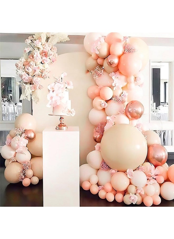 Pastel Peachy Pink Balloons, 142 Pcs Peachy Pink Balloons Different Sizes Pack Of 18 Inch 12 Inch 10 Inch 5 Inch Pink Balloons For Balloon Garland Balloon Arch As Party Decorations, Pink-Q21