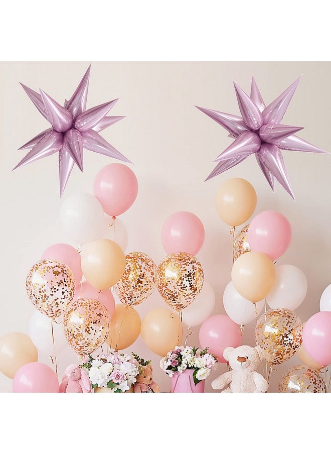 Star Balloons Starburst Spike Shaped Balloon, 2Pcs Large, Light Pink