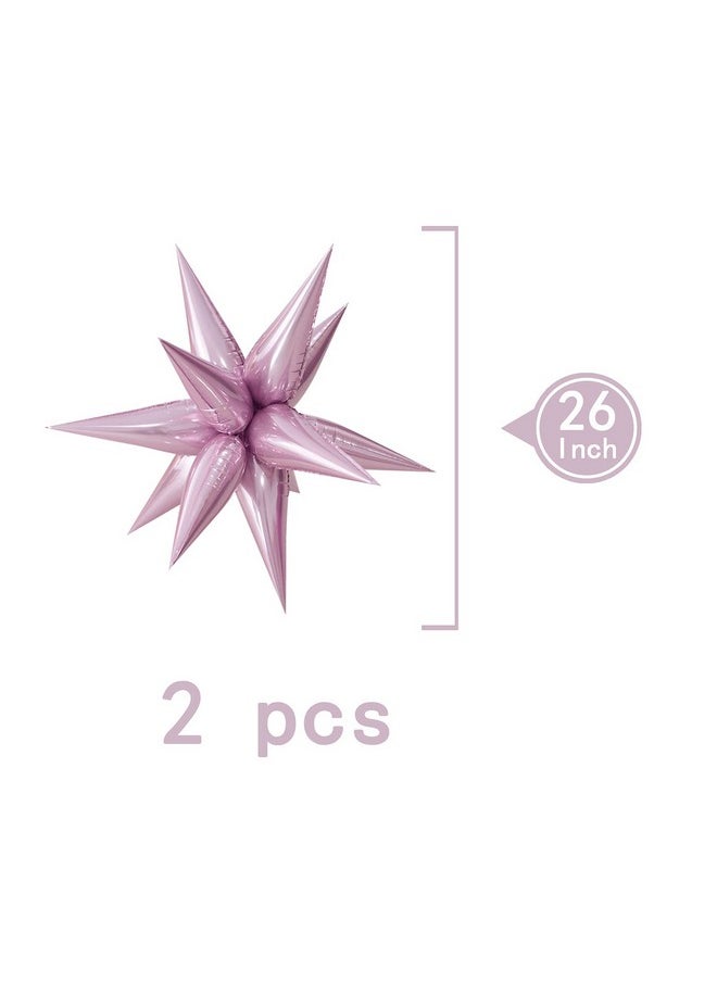 Star Balloons Starburst Spike Shaped Balloon, 2Pcs Large, Light Pink