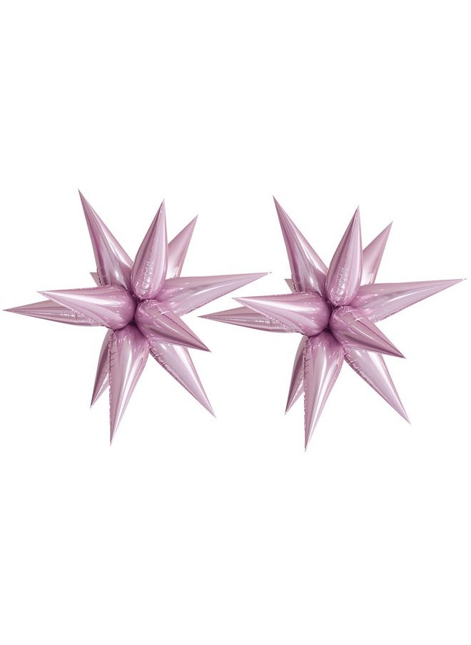 Star Balloons Starburst Spike Shaped Balloon, 2Pcs Large, Light Pink