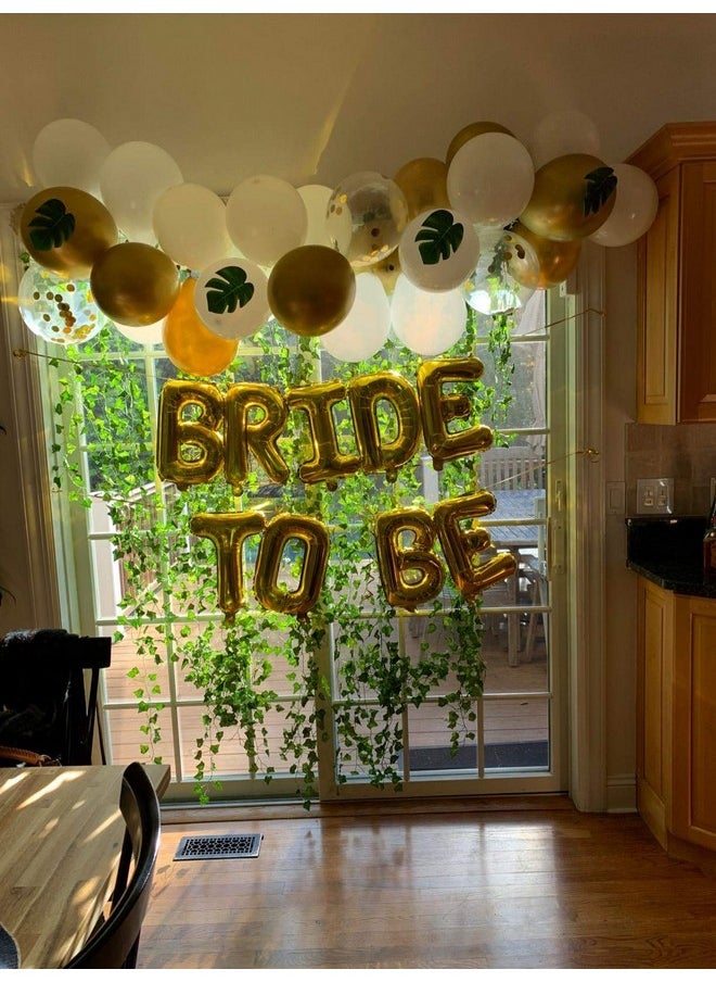 Bride To Be Balloons Banner Bachelorette Party Decorations Bridal Shower Decor, Gold, 16 Inch