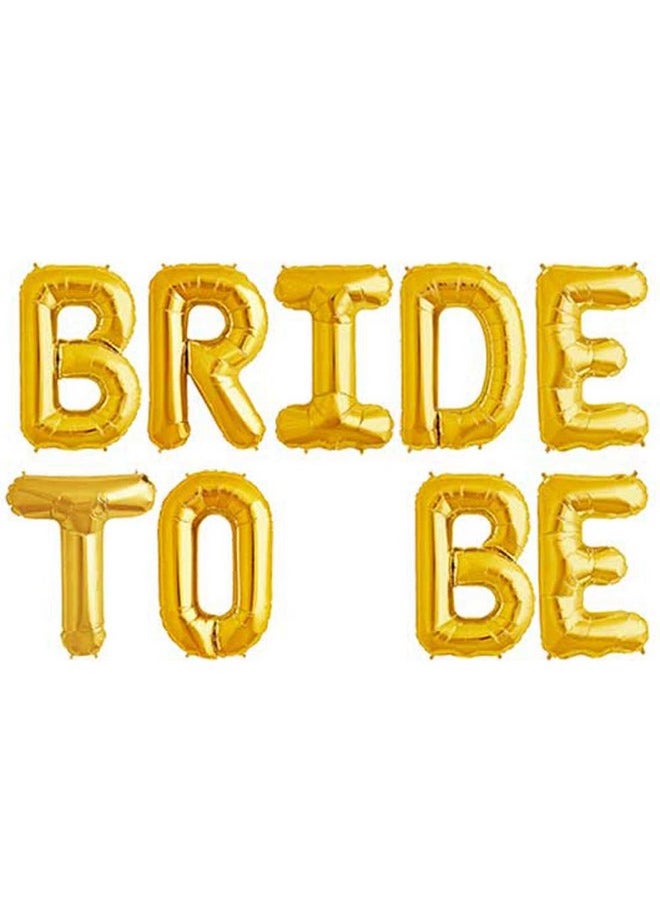 Bride To Be Balloons Banner Bachelorette Party Decorations Bridal Shower Decor, Gold, 16 Inch