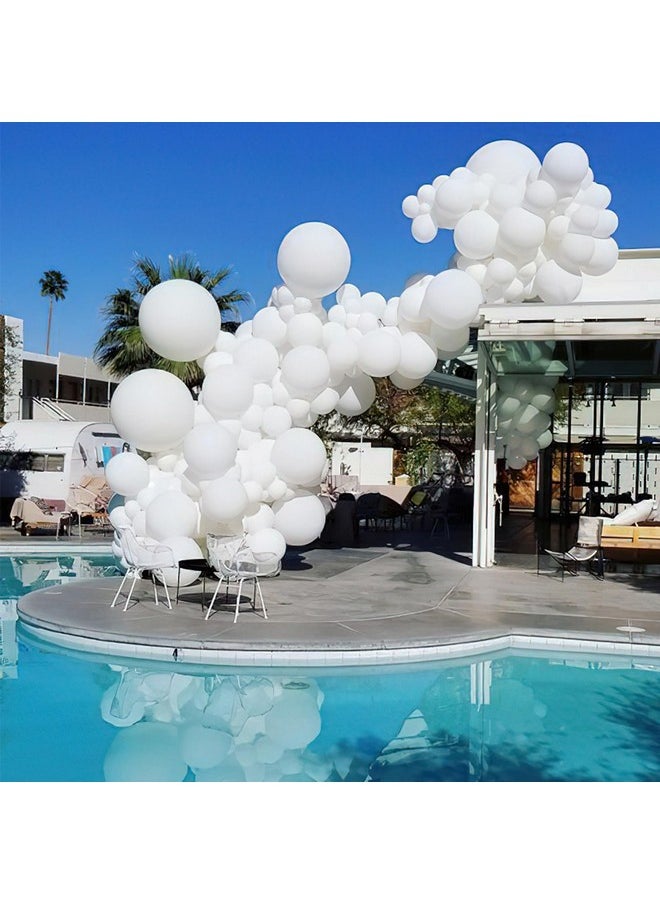 , 120 Pcs 5 Inch White Matte Balloons, 100% Latex, Unisex Decorations For Wedding, Baby Shower, Birthday, Neutral Themed Events