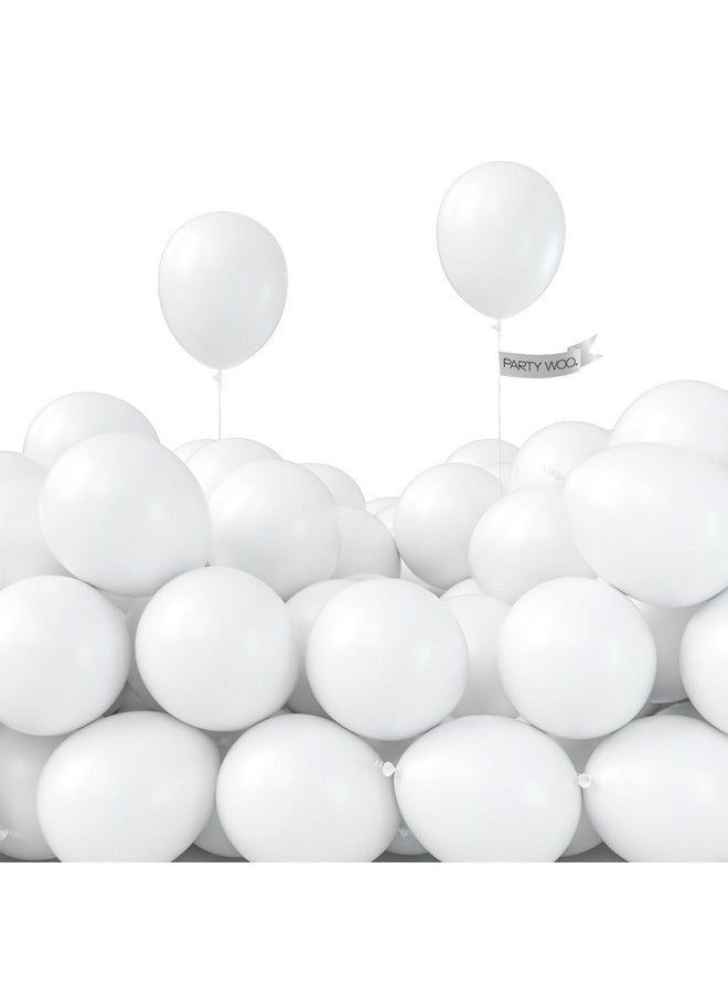 , 120 Pcs 5 Inch White Matte Balloons, 100% Latex, Unisex Decorations For Wedding, Baby Shower, Birthday, Neutral Themed Events