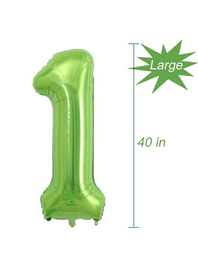 Number 10 Balloons, 40 Inch Foil Balloons, Green