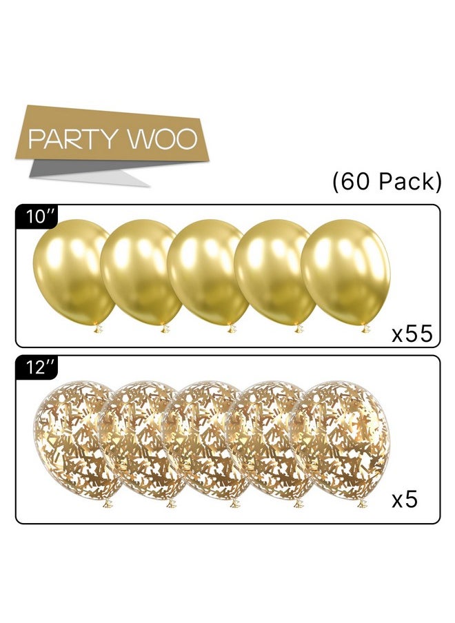 Gold Balloons Set, 45 Pcs Gold Confetti Balloons, Metallic Gold Balloons, Party Balloons, Latex Balloons, Helium Balloons For Parties, Birthday Party Decorations, Gold Party Decorations