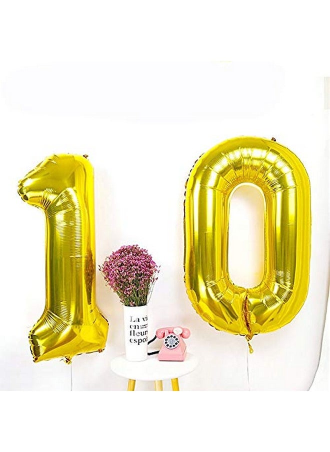 Gold Number 10 Balloon, 40 Inch