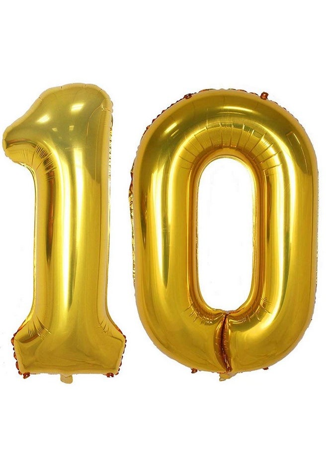 Gold Number 10 Balloon, 40 Inch