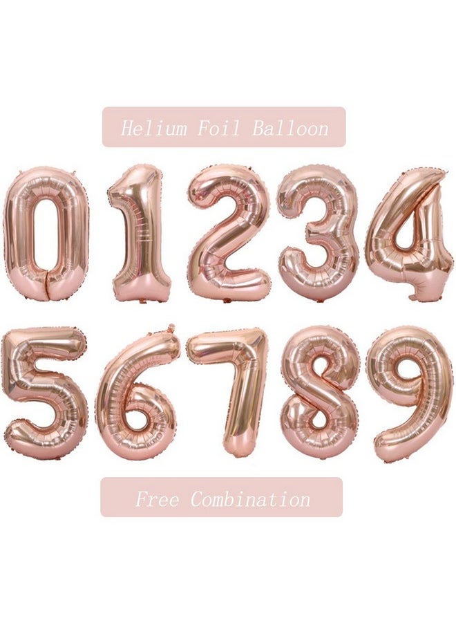 Rose Gold Number 6 Balloon, 6Th Birthday Party Balloons, 40 Inch