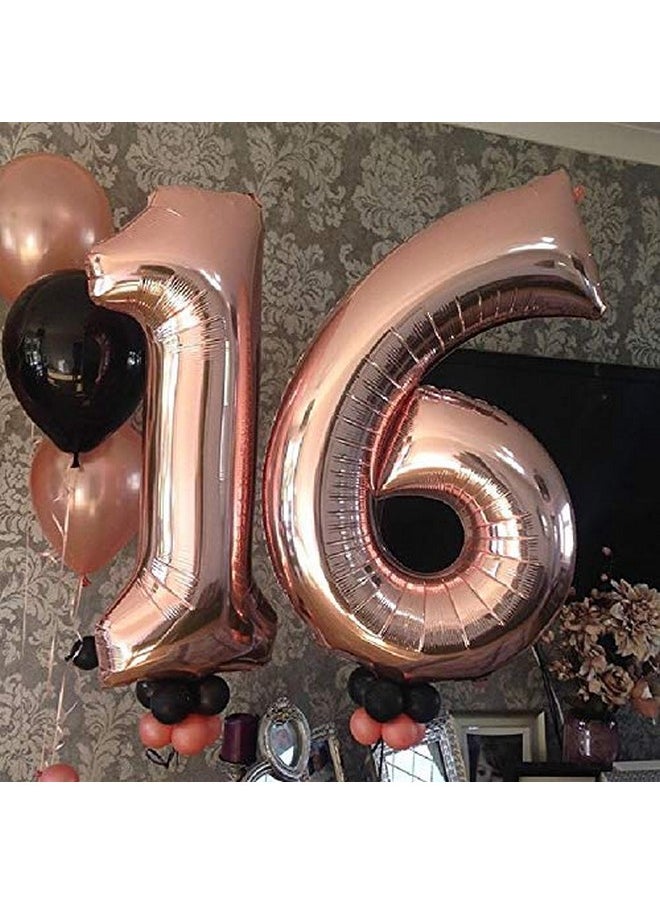 Rose Gold Number 6 Balloon, 6Th Birthday Party Balloons, 40 Inch