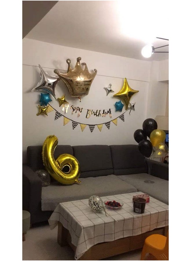 Gold Number 6 Balloon, 40 Inch
