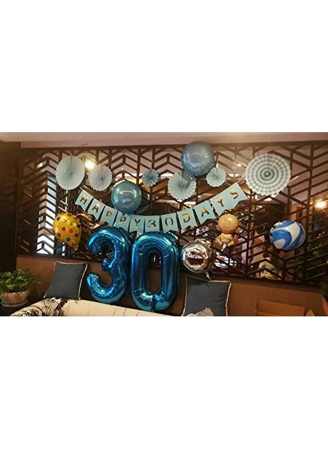 Blue Number 30 Balloon,40 Inch