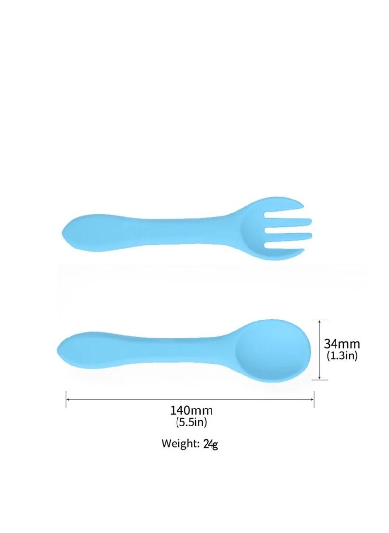 Little Mocha Silicone Spoon and fork Yellow