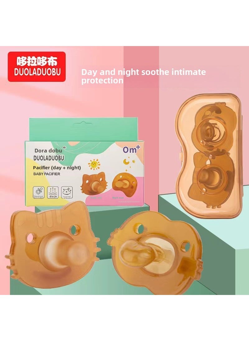 1 x 5 pcs DLD Soft Silicone Pacifiers Day/Night 2-Pack