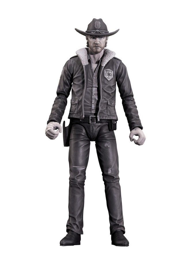 The Walking Dead Comic Series 1 7-Inch Rick Grimes Action Figure With 16 Points Of Articulation (Black And White)