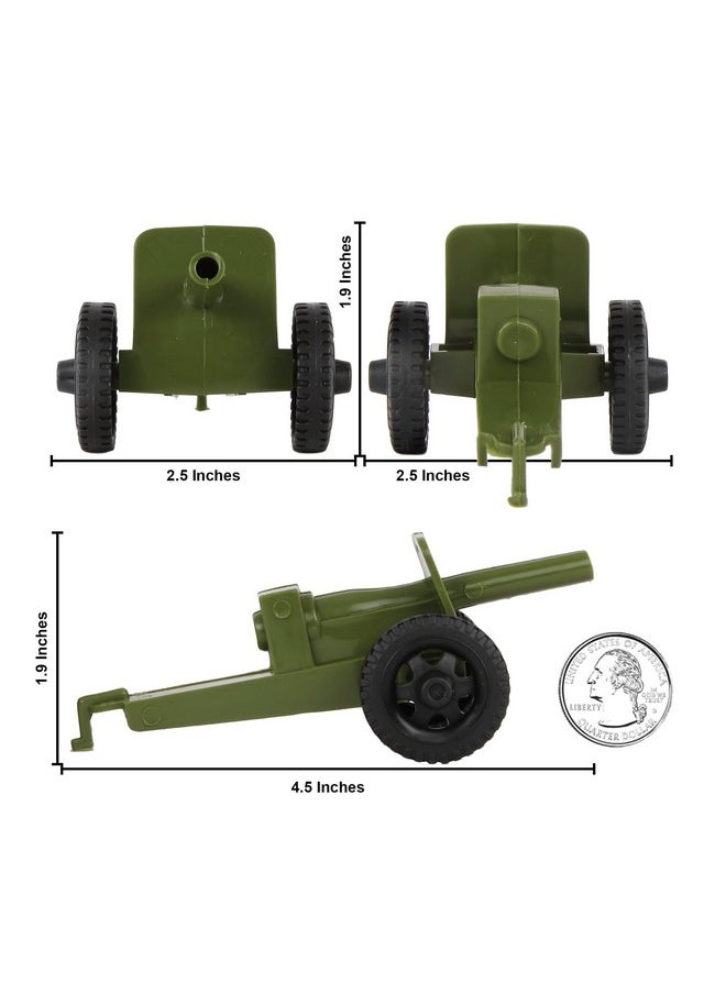 Timmee M3 Artillery - Od Green 4Pc Plastic Army Men Cannon Playset - Made In Usa