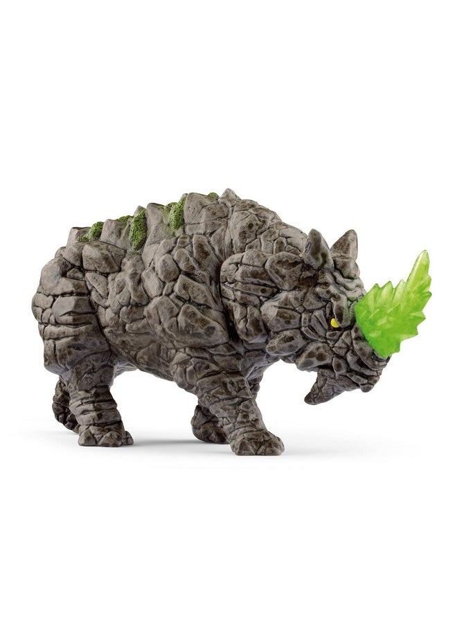 Eldrador Battle Rhino - Realistic Fantasy Rock Tough - High-Intensity Mythical Monster Action Figure With Movable Head, Play Time Imagination For Boys And Girls, Gift For Kids Age 7+