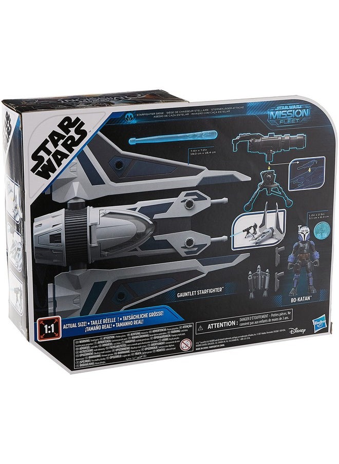 Mission Fleet Stellar Class Bo-Katan Gauntlet Starfighter Starfighter Siege 2.5-Inch-Scale Figure & Vehicle, Kids Ages 4 And Up (F1139) , Blue
