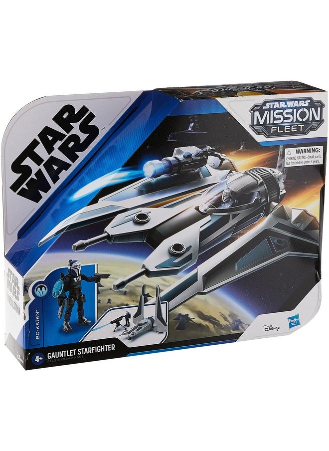 Mission Fleet Stellar Class Bo-Katan Gauntlet Starfighter Starfighter Siege 2.5-Inch-Scale Figure & Vehicle, Kids Ages 4 And Up (F1139) , Blue