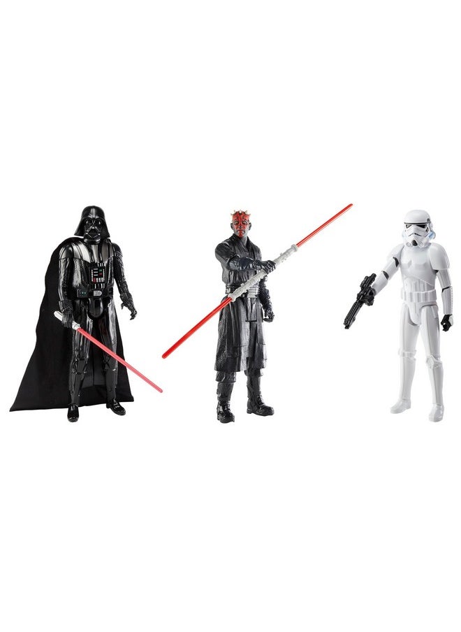 Clash Of The Dark Side, 12-Inch Action Figure Set, 3-Pack Of Figures & 4 Accessories, Toys For Kids Ages 4 And Up (Amazon Exclusive)