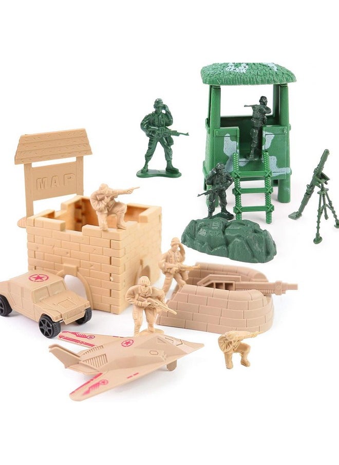 120Pcs Army Men Military Set, Army Men Toy Soldiers Military Figures And Accessories With Vehicles Aircrafts Assault Boats