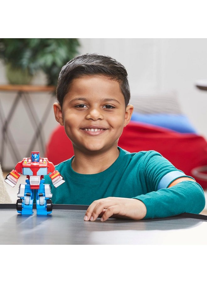 Playskool Heroes Rescue Bots Academy Team Optimus Prime, 4.5-Inch Action Figure, Kids Converting Robot Toy, Christmas Stocking Stuffers, Ages 3+