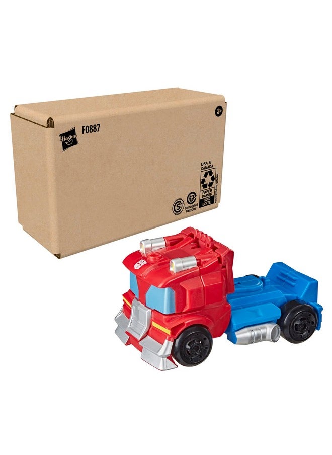 Playskool Heroes Rescue Bots Academy Team Optimus Prime, 4.5-Inch Action Figure, Kids Converting Robot Toy, Christmas Stocking Stuffers, Ages 3+