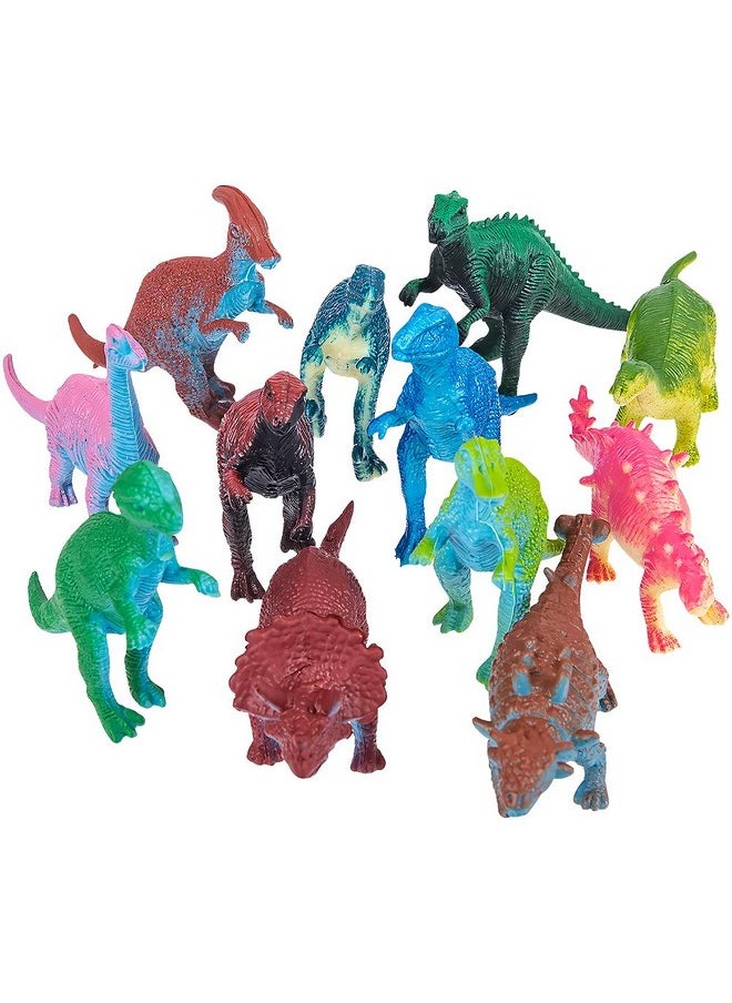 3 Inch Mini Dinosaurs, One Dozen Assorted