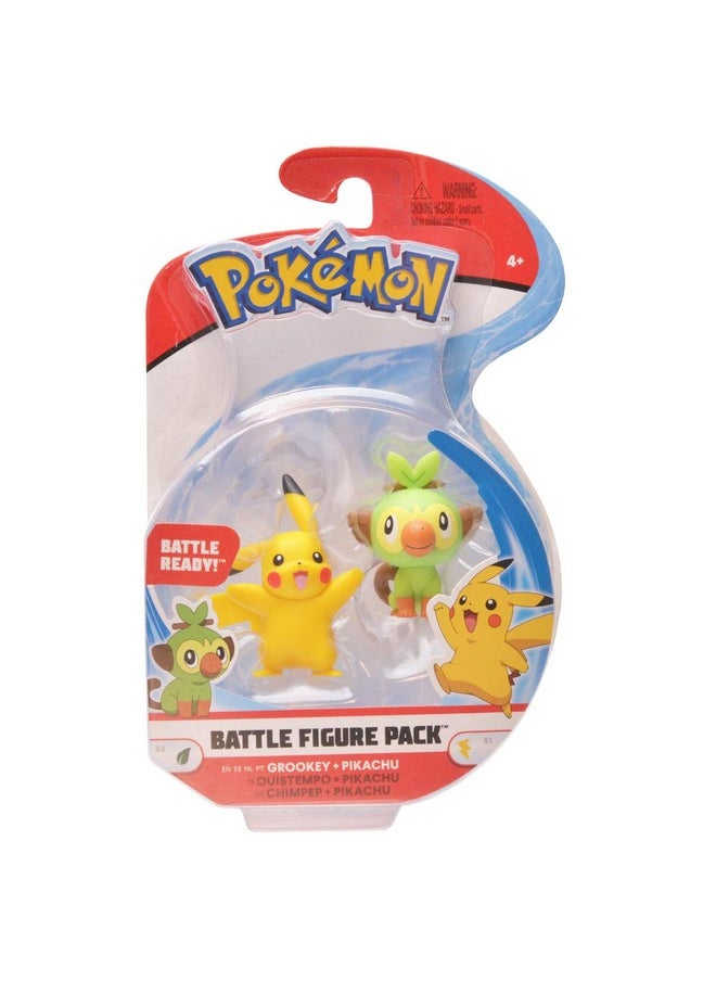 New Sword And Shield Battle Action Figure 2 Pack - Pikachu And Grookey 2-Inch Figures