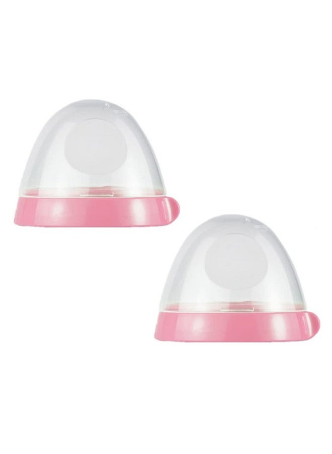 Baby Bottle Caps And Collars Rings Compatible For Comotomo Feeding Bottles,2 Count,Pink