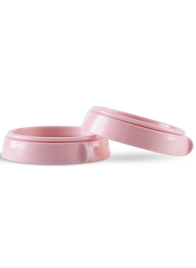 Baby Bottle Caps And Collars Rings Compatible For Comotomo Feeding Bottles,2 Count,Pink