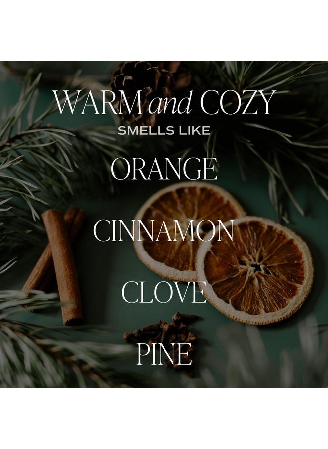 Warm And Cozy Soy Candle - Orange Peel, Cinnamon, Ginger And Clove Scented Candles For Home - 9Oz Amber Jar + Black Lid, 40+ Hour Burn Time, Made In The Usa