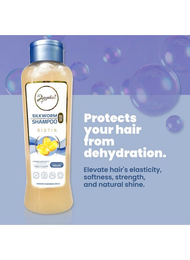 Silkworm Shampoo, Enhances Hair Elasticity, Softness, Strength, And Natural Shine, Protects Hair From Dehydration, For Dry Hair