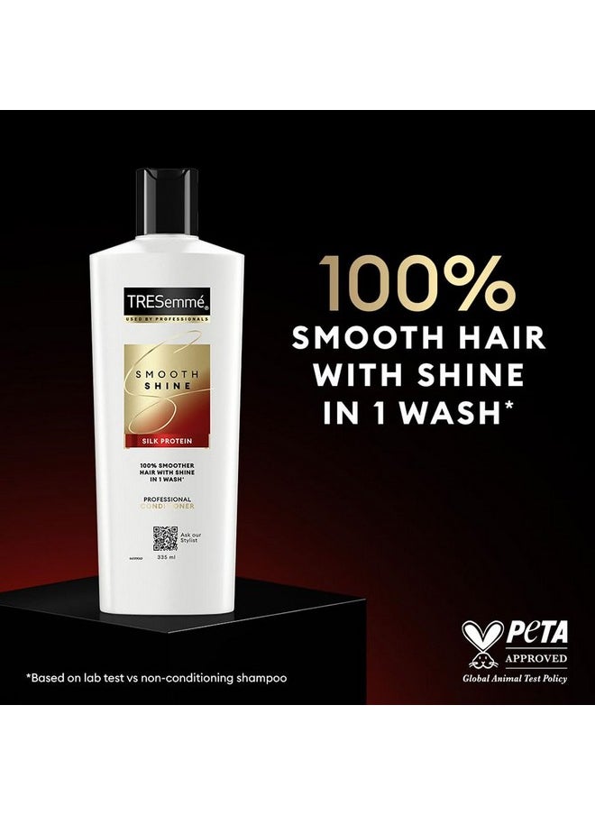 Smooth & Shine, Fresh Conditioner, 335 Millilitre, For Silky Smooth Hair, With Biotin & Silk Protein, Deeply Moisturizes Dry & Frizzy Hair, For Men & Women