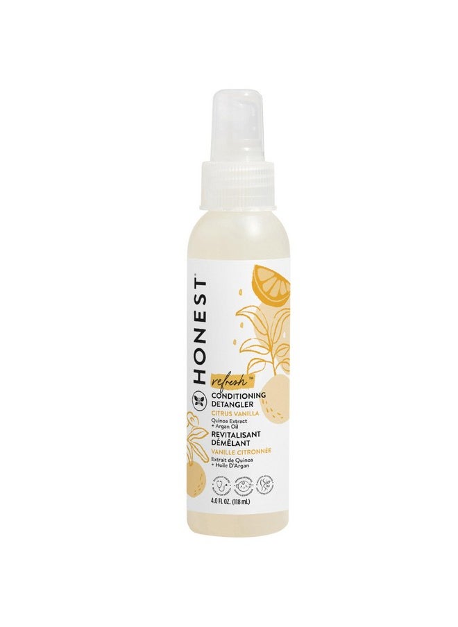 Conditioning Hair Detangler | Leave-In Conditioner + Fortifying Spray | Tear-Free, Cruelty-Free, Hypoallergenic | Citrus Vanilla Refresh, 4 Fl Oz